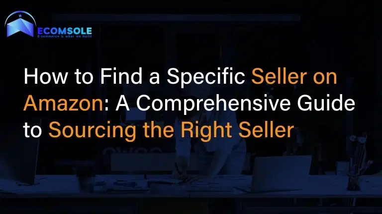 How to find a seller on amazon